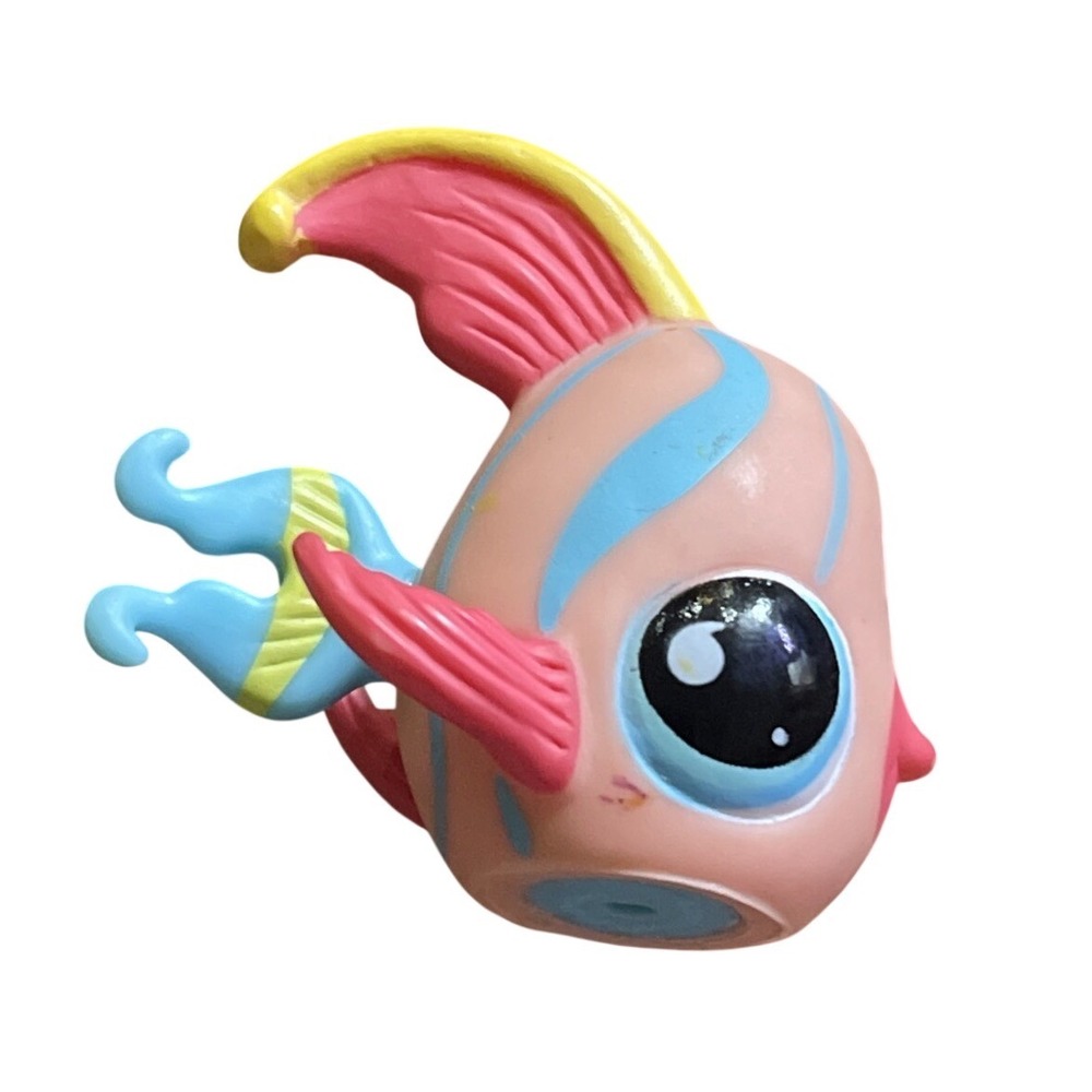 Littlest Pet Shop Authentic # 643‎ Pink Red Yellow Angelfish Teal Tear Drop Eyes